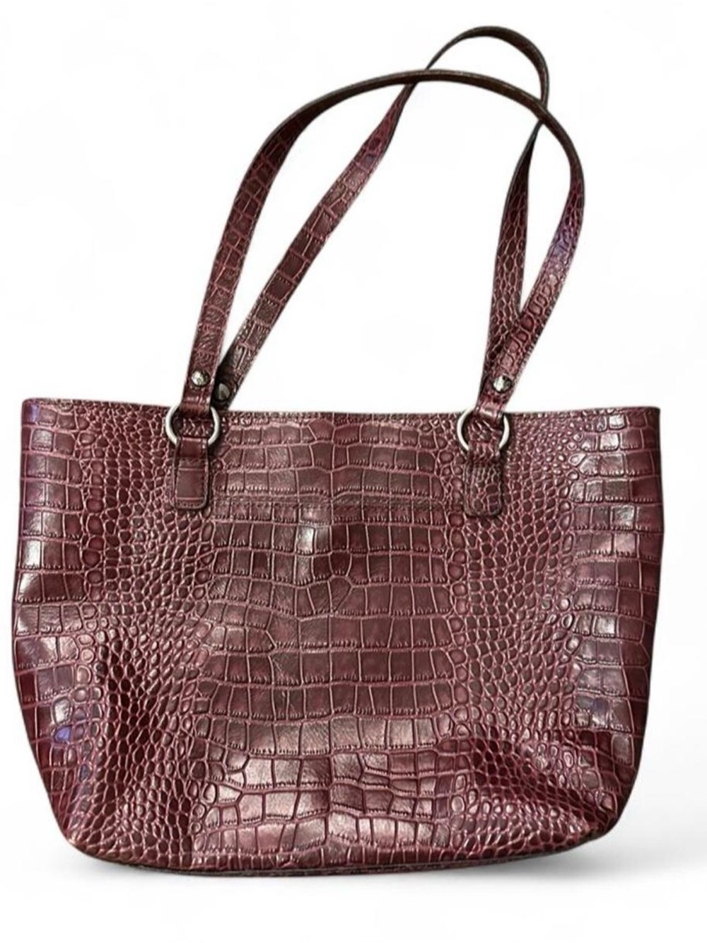 Patricia Nash Croc-Embossed Tote in Wine